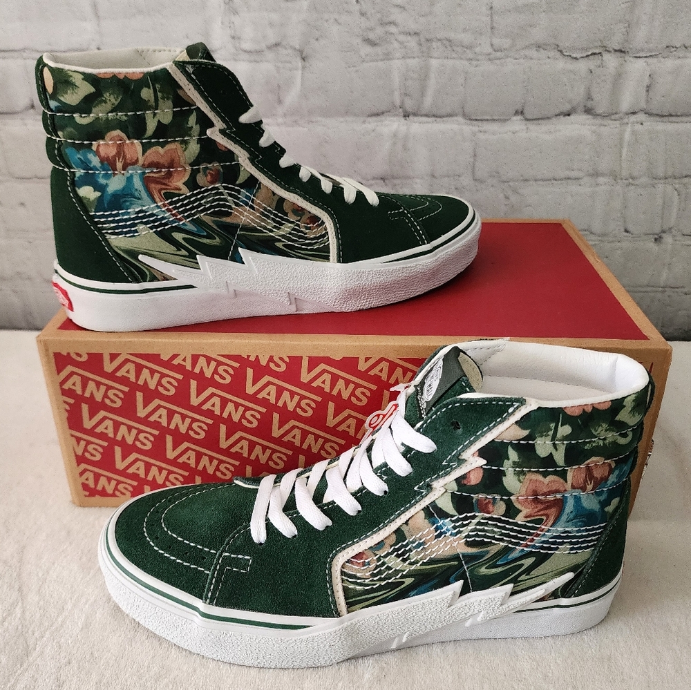Vans Sk8-Hi Bolt Liquify Avocado Green Canvas Suede High Top VN0A5JIVYXH